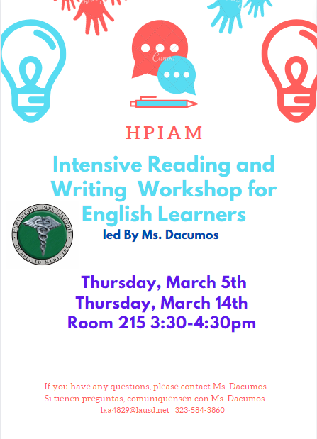 Intensive Reading and Writing Workshop for English Learners